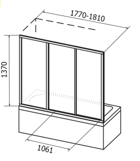 Шторка на ванну Ravak Supernova AVDP3-180 40VY0U02ZG Grape профиль сатин
